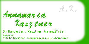 annamaria kasztner business card